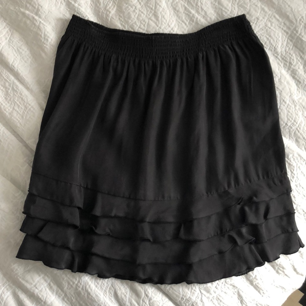 Luxurious black silk skirt